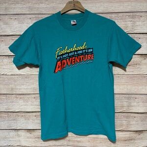 Vintage Fatherhood Adventure Graphic T-Shirt – Single Stitch Large